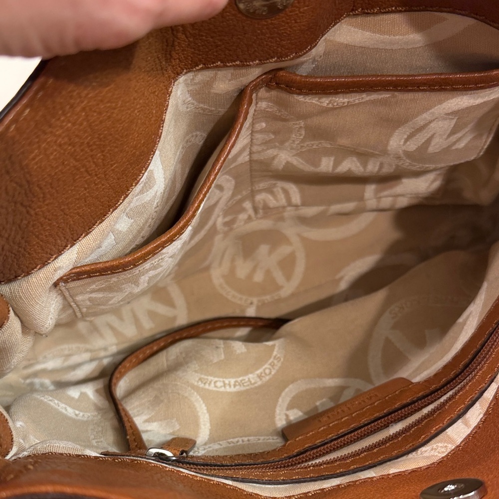 Michael Kors Brown Leather Satchel with Silver Hardware - Picture 5 of 9